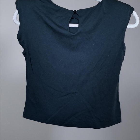 Anthropologie Black Tee with Shoulder Pads - Picture 2 of 3
